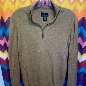 Daniel Hechter Tan Zip Up Sweater with Standing Collar